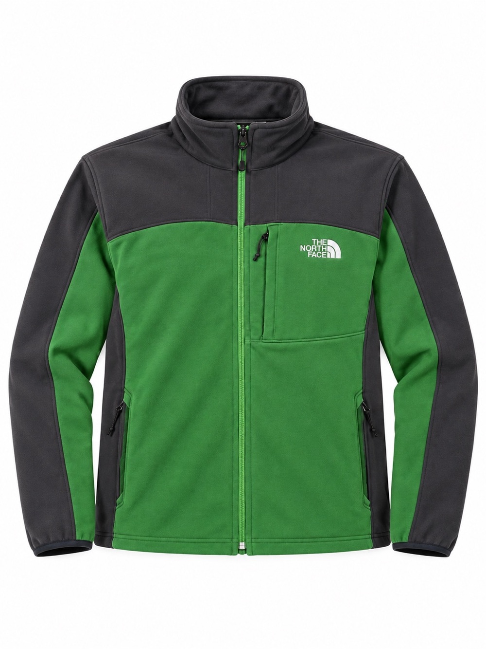 UNDER ARMOUR Grey and Green Full Zip Jacket w/ Zipper Chest / Hand Pockets Sz LG